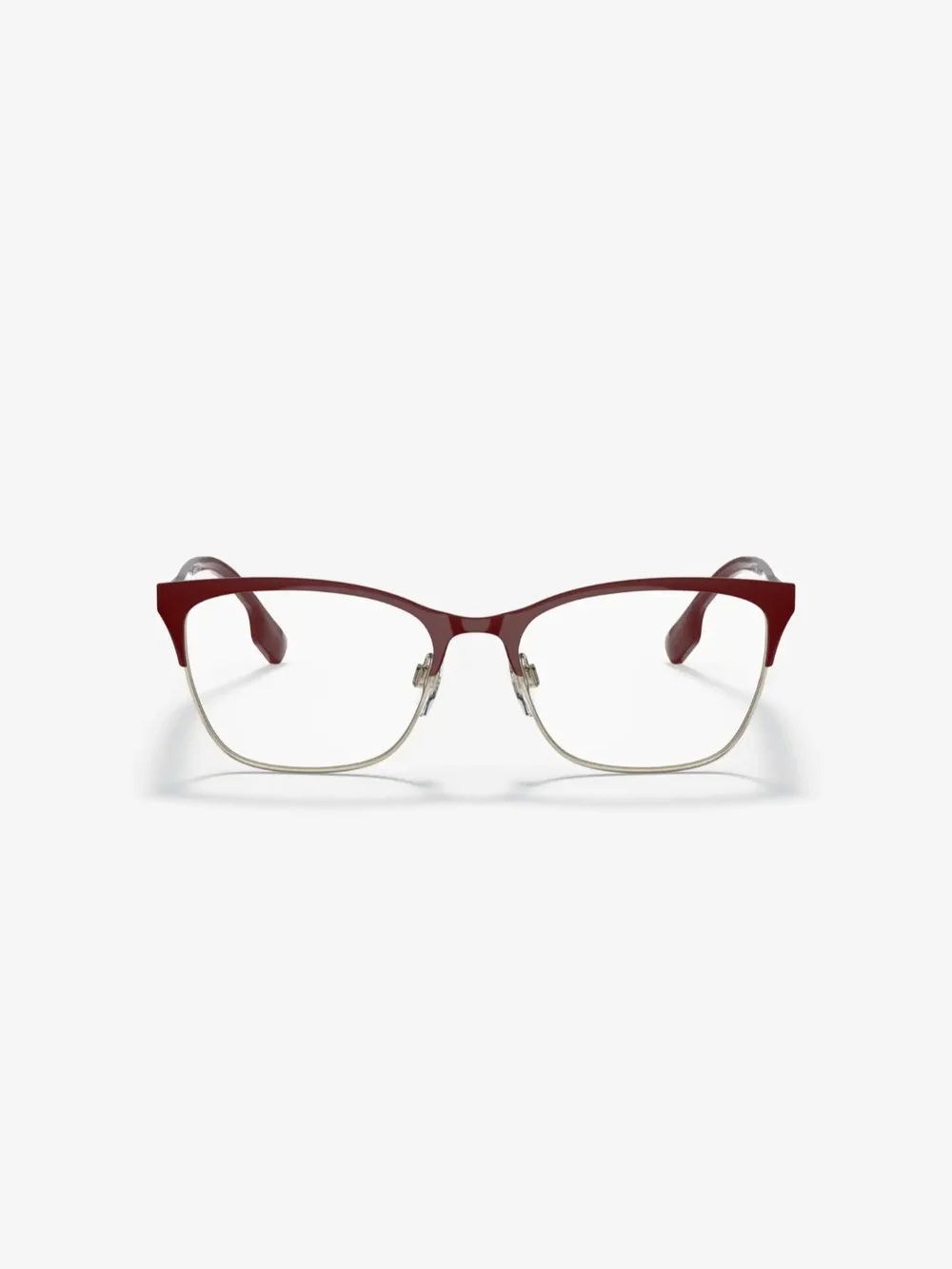 Burberry Alma Cat-Eye Glasses in Bordeaux and Light Gold